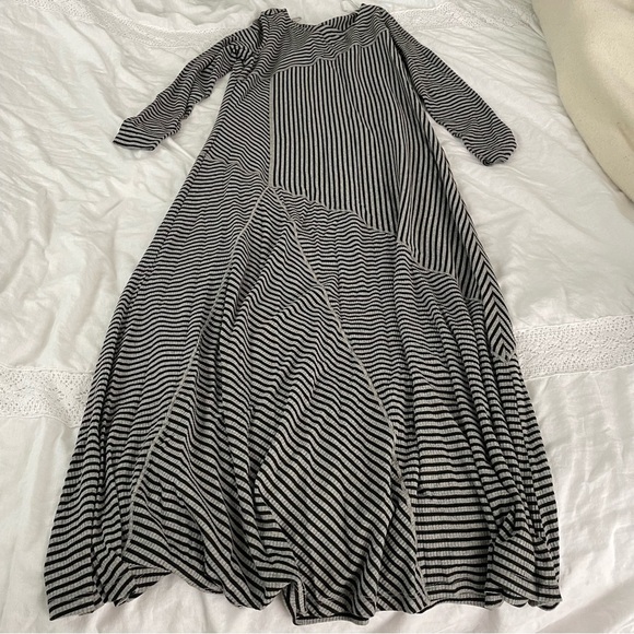 SOFT SURROUNDINGS SMALL Ryley Stripe Maxi Dress Stretch Diagonal Long Sleeve - Picture 3 of 9